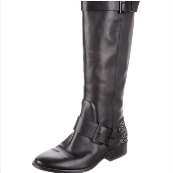 Brian Atwood Black Leather Riding Boots - Picture 6 of 13